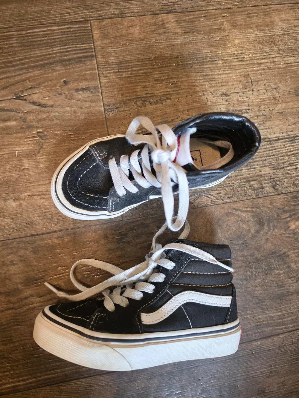 Kids Black High-Top Skate Shoes with White Stripe